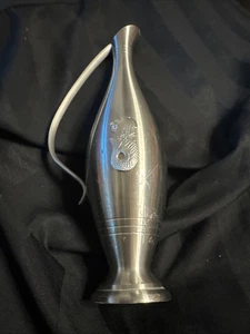 Vaso bocciolo in peltro drago disegno floreale leone. Raro, vintage, unico ~7" di altezza - Foto 1 di 12