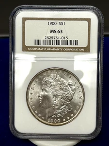 1900 Morgan Dollar - VAM-17 - MS63 - NGC - Light Peripheral Toning - Picture 1 of 11