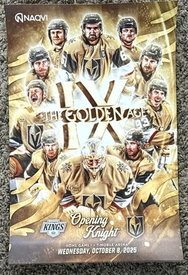 2025-26 VEGAS ЗОЛОТЫЕ РЫЦАРИ ОТКРЫТИЕ РЫЦАРЬ ИГРЫ ДЕНЬ ПЛАКАТ ОКТЯБРЯ 8, 2025 - Изображение 1 из 2