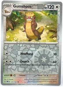 GUMSHOOS Olo inverso Fiamme di ossidiana viola scarlatta 177/197 Pokémon - Foto 1 di 2