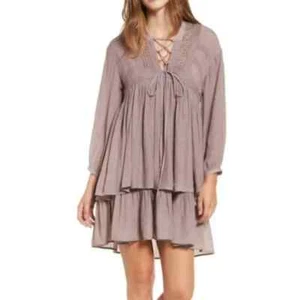 Nordstrom Sun & Shadow Women’s Size XL Purple Long Sleeve Dress BOHO NWT/NEW - Picture 1 of 9