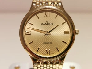 VINTAGE LUXURY GOLD PLATED STAINLESS STEEL SWISS LADIES QUARTZ WATCH "CANDINO" - Picture 1 of 11