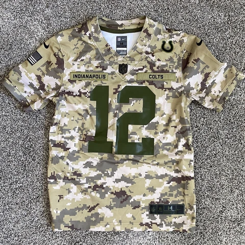 Medium Youth Andrew Luck Indianapolis Colts Camouflage Camo Salute Jersey Cover