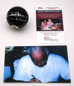 WILLIE "MR. BILLIARDS" MOSCONI SIGNED JSA CERTIFIED AUTOGRAPH #8 POOL BALL HOF - Picture 1 of 4