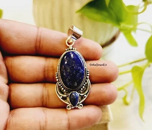 Blue Lapis Lazuli Pendant, 925 Sterling Silver, Bridesmaid Gifts,Gift For Her - Picture 1 of 10