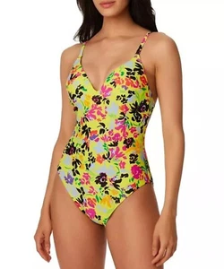 Bar III CITRON Floral Chic One-Piece Swimsuit, US Large NWT - Picture 1 of 5