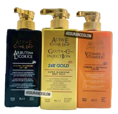 Active Caviar Drip Strong Whitening Lotion SPF50 Arbutin Vitamin C 24K Gold
