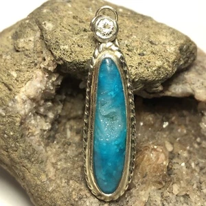 Colgante de plata esterlina druzy y diamante gema mina rayo Arizona 36 quilates Tw EE. UU. - Imagen 1 de 18