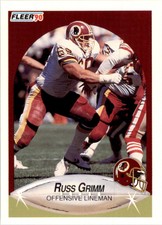 1990 Fleer Update Russ Grimm Football Cards #U-22