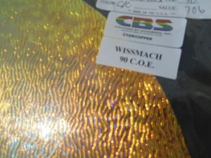 Vidrio dicroico: CBS 90COE cian/cobre en corriente X texturizado transparente - 3" cuadrado - Imagen 1 de 1