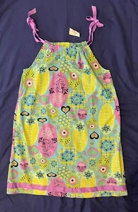 NWT Hanna Andersson 140 10 Pillowcase Dress Patchwork Green Blue Floral Ribbon - Picture 1 of 2