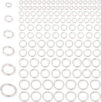 180 piezas de anillos abiertos de plata de ley 925 3/4/5/6/7/8 mm anillo tórico joyería Connecto Foto 1 de 4