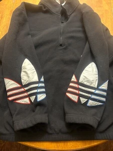 Adidas Adicolor PrimeBlue Fleece Half Zip Mens Sweatshirt Black GN8043 Size 2XL - Picture 1 of 7