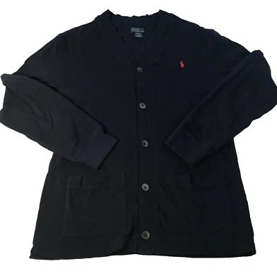 Свитер на пуговицах Polo Ralph Lauren размер XL (18-20) молодежный с длинным рукавом синие пуговицы  - Изображение 1 из 4