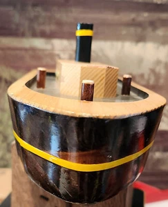 VINTAGE WOOD TUG BOAT-11" long-3 3/4" wide-3 1/4 tall-oak block supplied for job - Picture 1 of 7