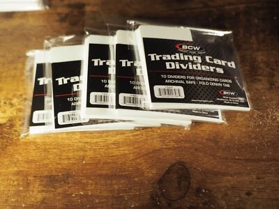 5x 10Pack BCW Horizontal Trading Card Dividers For Single Row Card Storage Boxes - Image 1 of 4