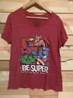 Disney Store Marvel Be Super Ladies T Shirt Size Xl Red V Neck Super Heroes