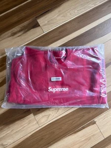 Supreme Washed Box Logo Crewneck Sweatshirt - Size Large - Red - NEW - Picture 1 of 2