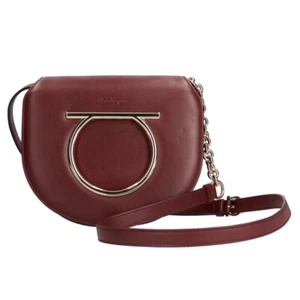 Salvatore Ferragamo Shoulder Bag Cross Body AU-21/0998 Calfskin Gancini used - Picture 1 of 11
