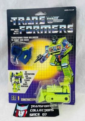 Transformers Original G1 1985 Constructicon Bonecrusher Complete w Card & Bubble - Image 1 of 3