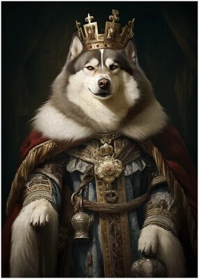 Alaskan Malamute Royal King Jigsaw Puzzle 300/500/1000 Piece - Image 1 of 3