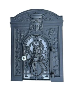 Antike Warmhaltefront Ofenplatte m. Tür Ofentür vom Gussofen Gründerzeit 1899 - Bild 1 von 9