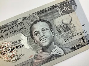 1997 Ethiopia One 1 Birr Uncirculated Banknote Y454 - Picture 1 of 9