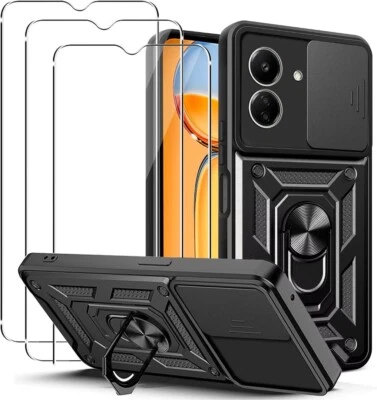 PIXFAB Custodia per Xiaomi Redmi 13C / POCO C65, supporto antiurto anello ARMOUR cover telefono