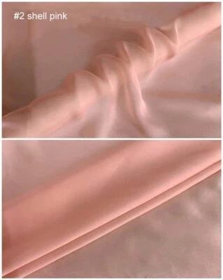 Pure Silk Chiffon 55'' By Yards Mulberry Silk Chiffon Fabric Lining Scarf Gauze - Image 1 of 4