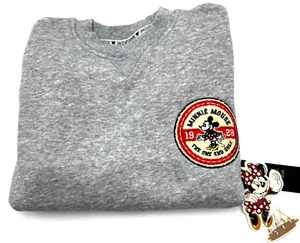Disney Minnie Mouse Kids Gray Pullover Sweatshirt Size L (14) Unisex - NWT - Picture 1 of 16