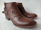 Freebird by Steven Grand Booties Brown Leather Distressed Ankle Boots Size 8