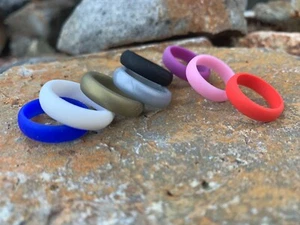 SAFE ACTIVE RINGS Choose Colors Red Blue Black Silicone Rubber Wedding Band Ring - Picture 1 of 2