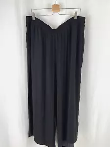 Philosophy Women's Pants Size 3X Black Wide Leg Satin Soft Elastic High Waist - Picture 1 of 9