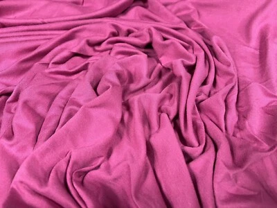 Viscose Spandex Stretch Single Jersey Knit Fabric, Per Metre - Plain - Magenta - Image 1 of 3