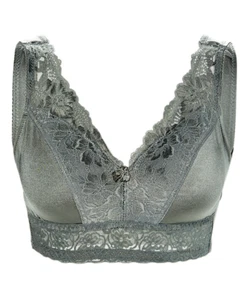 Rhonda Shear  Betty Pin Up Bra in Silver Grey Color Size Large - Picture 1 of 1