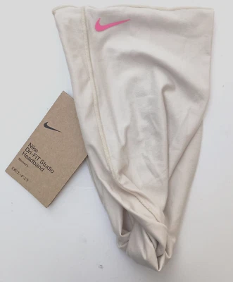 New Women' s Nike Dri-FIT  Wide Solid Twist Studio Yoga Headband Workout BEIGE - Image 1 of 4