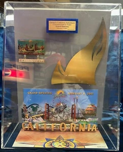 👀 2001 Disney California Adventure Grand Opening Ticket, Pin Framed 298/500 👀 - Picture 1 of 4