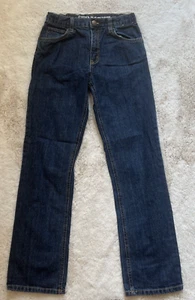 Gymboree Jeans Boys 12 Straight Leg Adjustable Waist Snap Blue Denim - Picture 1 of 10