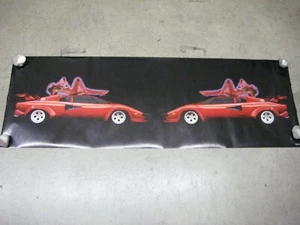 Beauté et Bête Lamborghini voiture garage salle de jeux affiche vintage 1984 C1330 - Photo 1/7