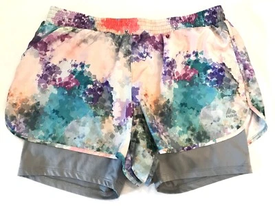 RBX PANTALONES CORTOS DEPORTIVOS MULTICOLOR CON DISEÑO CORTO DE 2 CAPAS TALLA MEDIANA PARA MUJER Foto 1 de 3