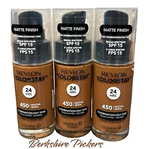 Revlon ColorStay Liquid Foundation for Combination/Oily Skin 450 Mocha set of 3 - Picture 1 of 2