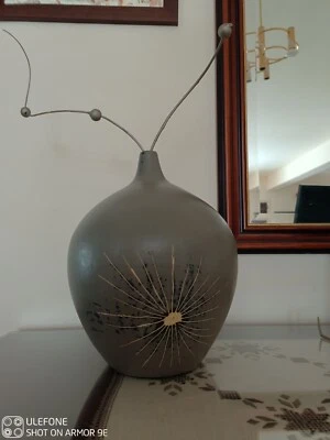 *WOW* Jarrón redondo grande decorativo de cerámica, clásico vintage Shabby Chic hecho a mano Foto 1 de 4