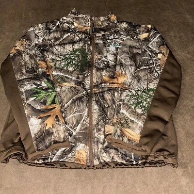 Realtree Womens Hunting Jacket Full Zip Camo Mock Neck Size Large 12-14 In EUC - Image 1 of 4