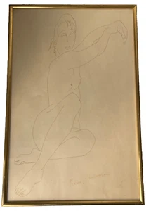 Pierre AMBROGIANI (1907-1985) Original Drawing - Portrait Woman Style MODIGLIANI - Picture 1 of 11