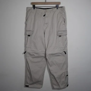 Vintage Y2K Plugg Convertible Cargo Pants Beige Men's Large Waist 36" Inseam 30" - Picture 1 of 22