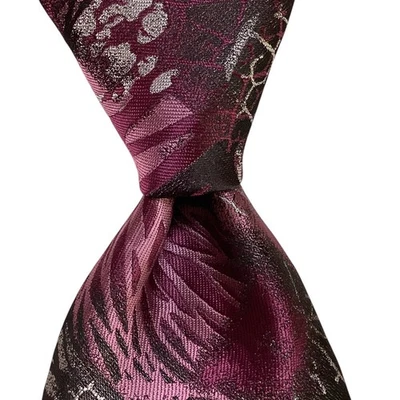 STACY ADAMS Mens Necktie & Pocket Square Set Designer Geometric Purple/Black NWT - Image 1 of 4