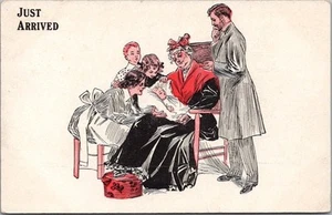 1910s MONARCH TAILORING CO. Chicago Advertising Postcard "JUST ARRIVED" / Baby - Picture 1 of 2