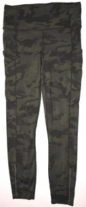 Lululemon Yoga Pant Leggings SZ 6 Green Camo HiRise Pockets Reflective 25"FreeSH - Picture 1 of 4