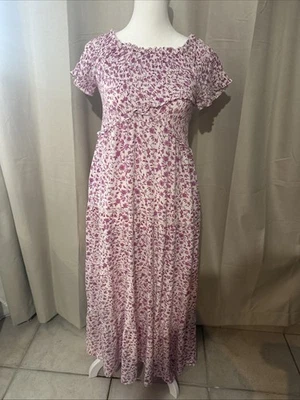 Vestido maxi feminino Jessica Simpson rosa floral com bolsos TAMANHO PEQUENO - Imagem 1 de 4