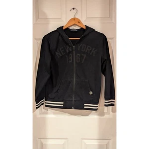 Polo Ralph Lauren Full Zip Hoodie New York 1967 Black Stripes Size M - Picture 1 of 6